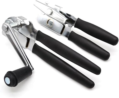 1 Pack Commercial Grade Heavy Duty Manual Can Opener with Easy Crank Folding Handle, Super Thick 20GA 2.0mm Steel with Chrome Plate Finish, Fit All Size Large Cans