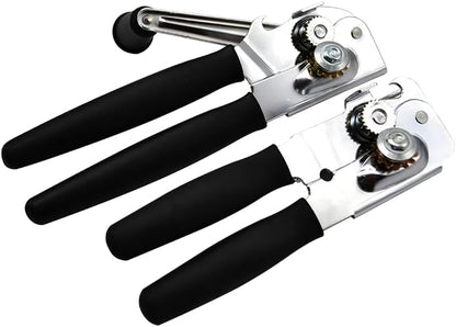 1 Pack Commercial Grade Heavy Duty Manual Can Opener with Easy Crank Folding Handle, Super Thick 20GA 2.0mm Steel with Chrome Plate Finish, Fit All Size Large Cans
