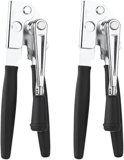 1 Pack Commercial Grade Heavy Duty Manual Can Opener with Easy Crank Folding Handle, Super Thick 20GA 2.0mm Steel with Chrome Plate Finish, Fit All Size Large Cans