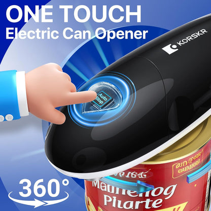 Electric Can Opener, Automatic Can Opener, Suitable for Any Size Cans | Battery Powered, Hands Free, Smooth Edge, Can Opener for Seniors is an Ideal Kitchen Gadget for Women and Left Handed People