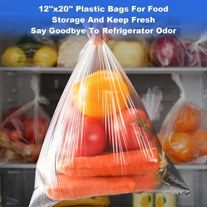 12x16 Plastic Produce Bags on a Roll - Clear Plastic Bags for Food, Vegetable, Fruits, Bread, Pet Bags and Grocery Clear Bag- 350 Bags/roll (1 Roll)
