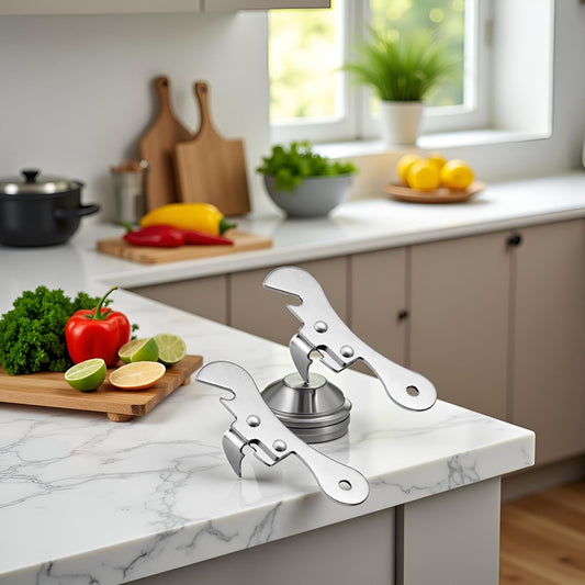 2Pcs Silver One Size Stainless Steel Can Opener Manual Can Opener Multifunctional Kitchen Accessories, Manual Can Openers