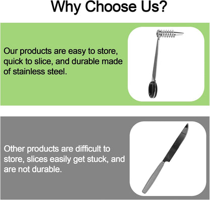 2pcs Spiral Cutter Knives, Stainless Steel Vegetable Slicer Cutter Portable Practical Veggies Manual Slicer Kitchen Accessories for Potatoes Cucumbers Carrots Fruits