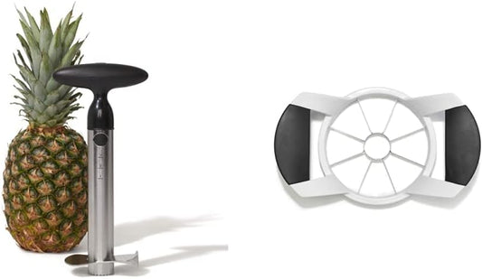 Good Grips Stainless Steel Pineapple Corer & Slicer,Silver/Black & Good Grips Apple Slicer, Corer and Divider,White