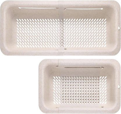 Collapsible Colander for Kitchen, Over the Sink Strainer Basket for Kitchen, Fruit Pasta Food Strainer Expandable Plastic Colander BPA Free (Black)