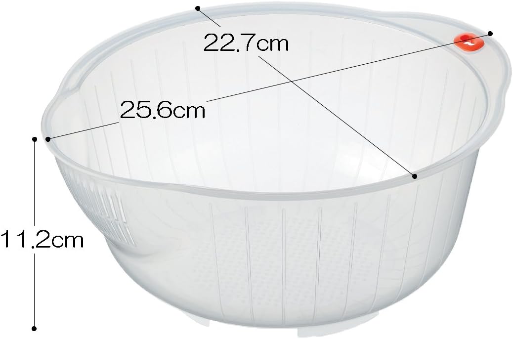 .0800 Japanese Vegetable Fruit Rice Acrylic Wash Bowl, 8-Inch, Clear