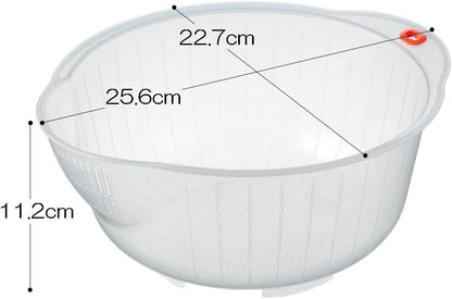 .0800 Japanese Vegetable Fruit Rice Acrylic Wash Bowl, 8-Inch, Clear