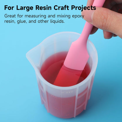 300ml Large Silicone Measuring Cups, 10OZ Reusable Squeeze and Pour Resin Cups for Epoxy, Casting Molds, Slime, Craft Art Projects, Cup Making, Waxing, 6 Packs