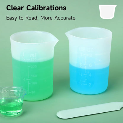 300ml Large Silicone Measuring Cups, 10OZ Reusable Squeeze and Pour Resin Cups for Epoxy, Casting Molds, Slime, Craft Art Projects, Cup Making, Waxing, 6 Packs