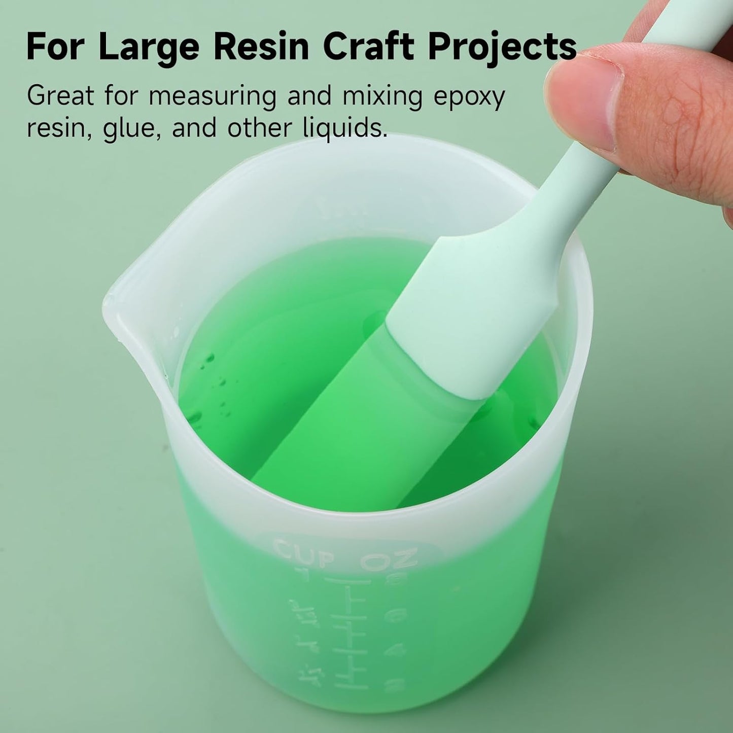 300ml Large Silicone Measuring Cups, 10OZ Reusable Squeeze and Pour Resin Cups for Epoxy, Casting Molds, Slime, Craft Art Projects, Cup Making, Waxing, 6 Packs