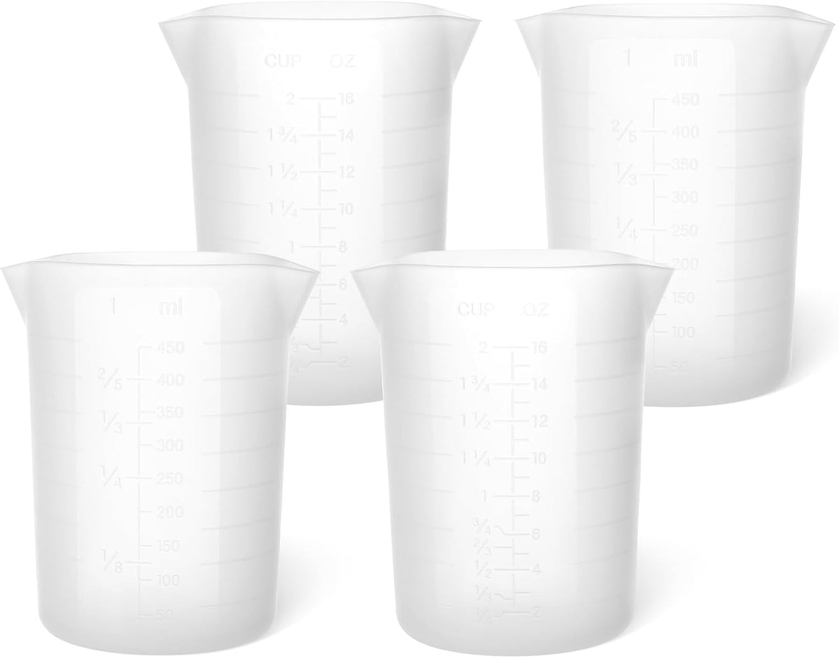 300ml Large Silicone Measuring Cups, 10OZ Reusable Squeeze and Pour Resin Cups for Epoxy, Casting Molds, Slime, Craft Art Projects, Cup Making, Waxing, 6 Packs