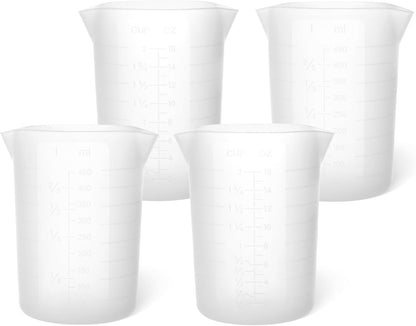300ml Large Silicone Measuring Cups, 10OZ Reusable Squeeze and Pour Resin Cups for Epoxy, Casting Molds, Slime, Craft Art Projects, Cup Making, Waxing, 6 Packs