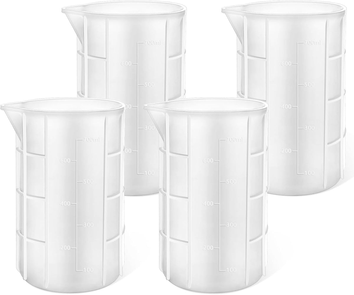 300ml Large Silicone Measuring Cups, 10OZ Reusable Squeeze and Pour Resin Cups for Epoxy, Casting Molds, Slime, Craft Art Projects, Cup Making, Waxing, 6 Packs