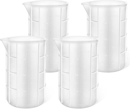 300ml Large Silicone Measuring Cups, 10OZ Reusable Squeeze and Pour Resin Cups for Epoxy, Casting Molds, Slime, Craft Art Projects, Cup Making, Waxing, 6 Packs