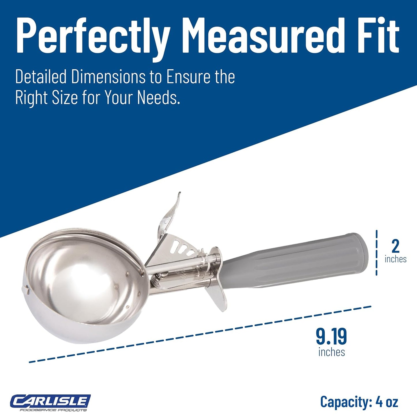 60300-24 Stainless Steel Portion Control Disher Scoop, 1.8 oz, Red