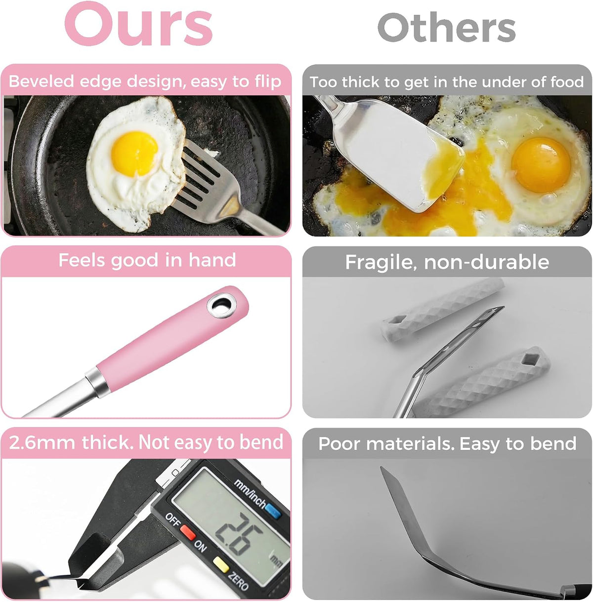 14-in Spatula Set, 18/0 Stianless Steel Heavy Duty Turner & Slotted Spatula, Kitchen Cooking Utensils Set, High Heat Resistant, Grilling Frying Serving Food, Pack of 2
