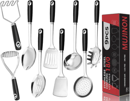 14-in Spatula Set, 18/0 Stianless Steel Heavy Duty Turner & Slotted Spatula, Kitchen Cooking Utensils Set, High Heat Resistant, Grilling Frying Serving Food, Pack of 2