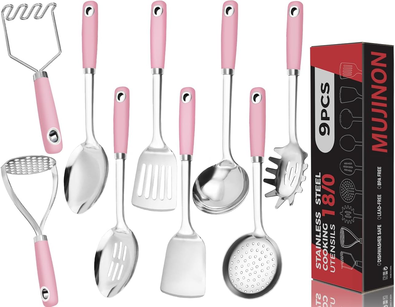 14-in Spatula Set, 18/0 Stianless Steel Heavy Duty Turner & Slotted Spatula, Kitchen Cooking Utensils Set, High Heat Resistant, Grilling Frying Serving Food, Pack of 2
