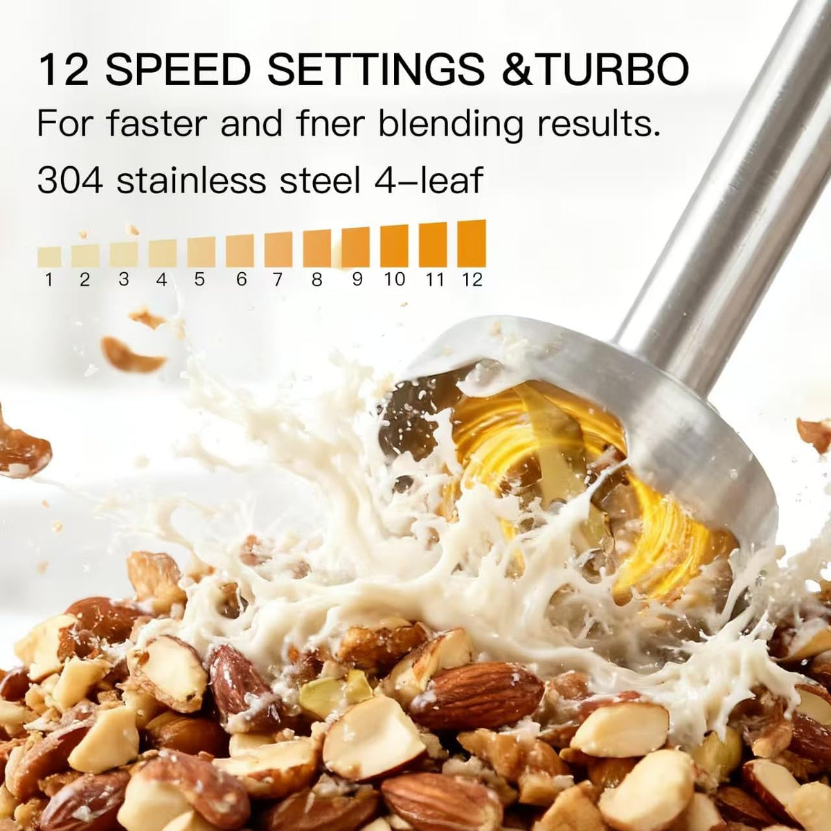 5-in-1 Immersion Hand Blender, 400W, Variable Speed, Red