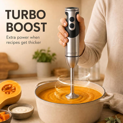 5-in-1 Immersion Hand Blender, 400W, Variable Speed, Red