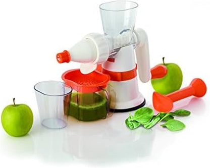 Professional Hand Crank Manual Juicer, White/Orange