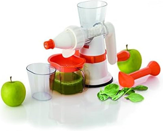 Professional Hand Crank Manual Juicer, White/Orange