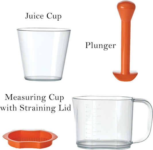 Professional Hand Crank Manual Juicer, White/Orange