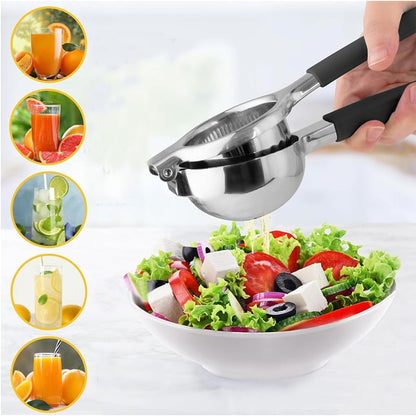 Lemon Squeezer, Heavy Duty Zinc Alloy Manual Citrus Juicer and Lime Squeezer, Handheld Fruit Press for Maximum Juice Extraction, Easy to Clean Metal Hand Juicer for Cooking & Cocktails, Gold