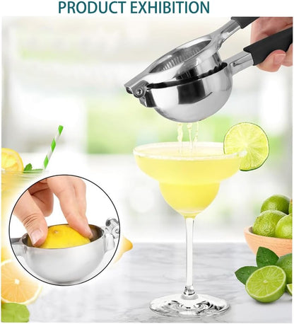 Lemon Squeezer, Heavy Duty Zinc Alloy Manual Citrus Juicer and Lime Squeezer, Handheld Fruit Press for Maximum Juice Extraction, Easy to Clean Metal Hand Juicer for Cooking & Cocktails, Gold