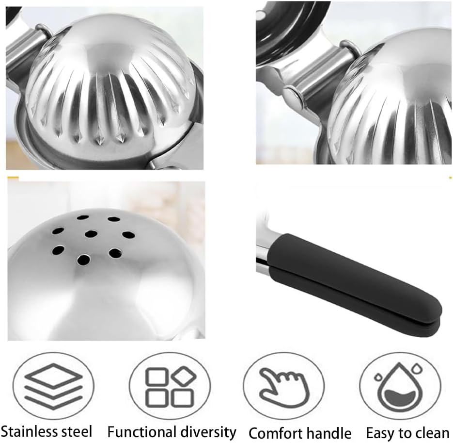 Lemon Squeezer, Heavy Duty Zinc Alloy Manual Citrus Juicer and Lime Squeezer, Handheld Fruit Press for Maximum Juice Extraction, Easy to Clean Metal Hand Juicer for Cooking & Cocktails, Gold