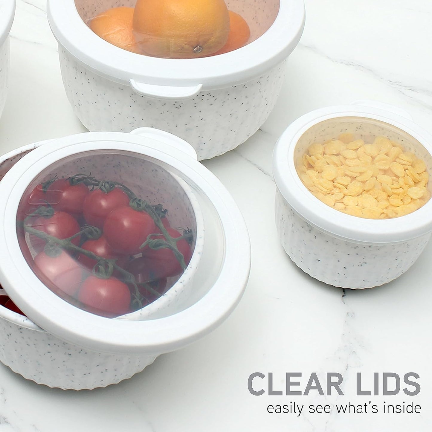 Prep Bowls with Lids- Wide and Deep Nesting Plastic Small Mixing Bowl Set with Lids, 8 Piece Set - Wide Bowls, Sage