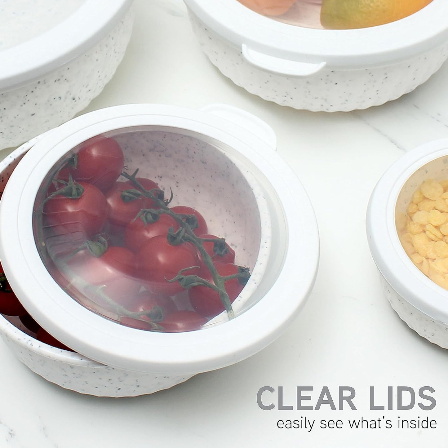 Prep Bowls with Lids- Wide and Deep Nesting Plastic Small Mixing Bowl Set with Lids, 8 Piece Set - Wide Bowls, Sage