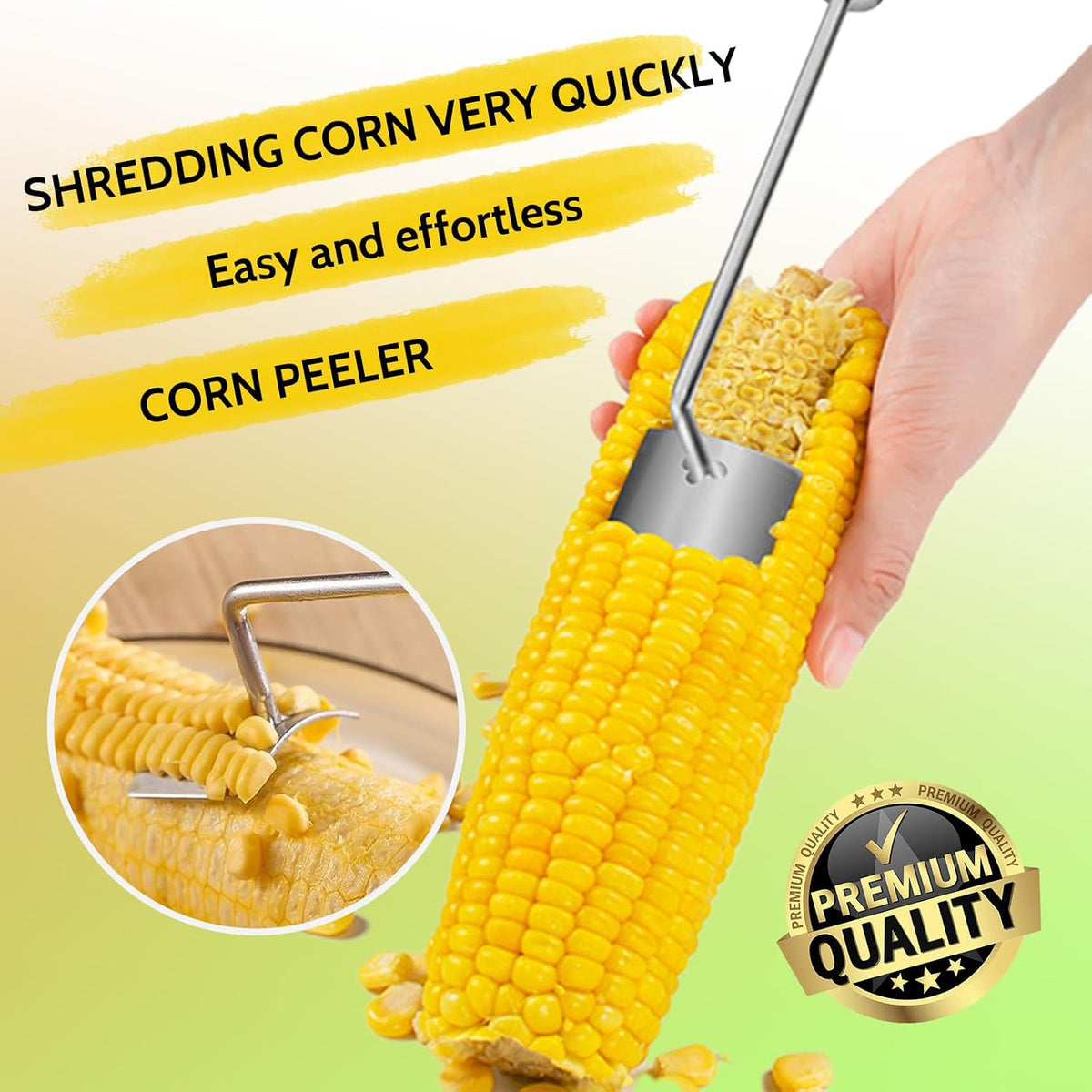 Stainless Steel Corn Peeler & Stripper - Long Handle, 2 Pcs - Home & Outdoor Dining