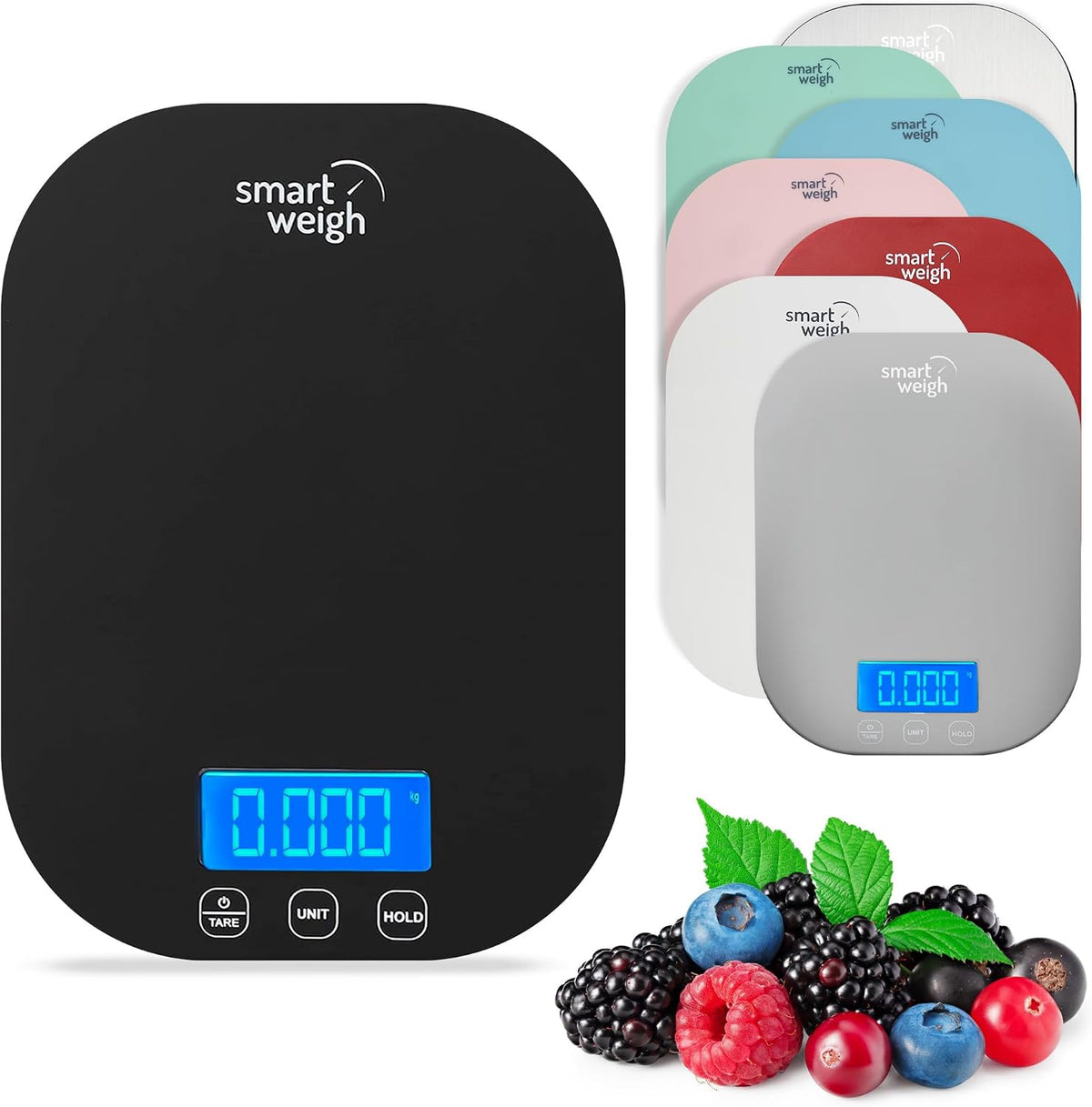 Mint Green Kitchen Scale, 11 lb x 1g, Tare & Backlit Display