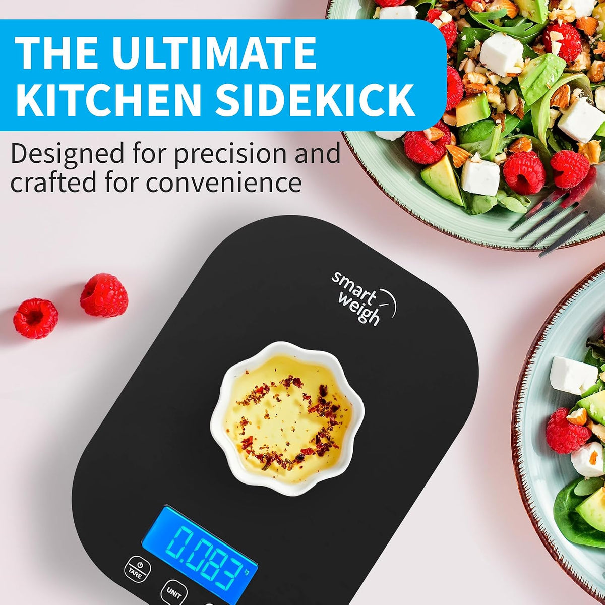 Mint Green Kitchen Scale, 11 lb x 1g, Tare & Backlit Display