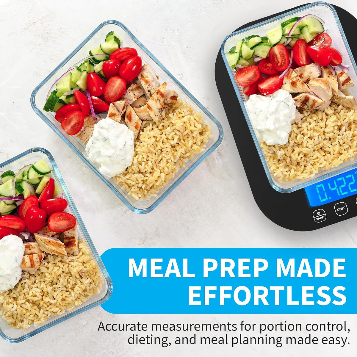 Mint Green Kitchen Scale, 11 lb x 1g, Tare & Backlit Display