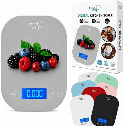 Mint Green Kitchen Scale, 11 lb x 1g, Tare & Backlit Display