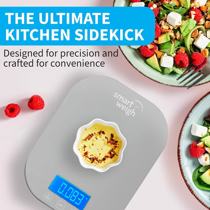 Mint Green Kitchen Scale, 11 lb x 1g, Tare & Backlit Display