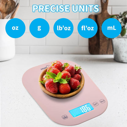 Mint Green Kitchen Scale, 11 lb x 1g, Tare & Backlit Display