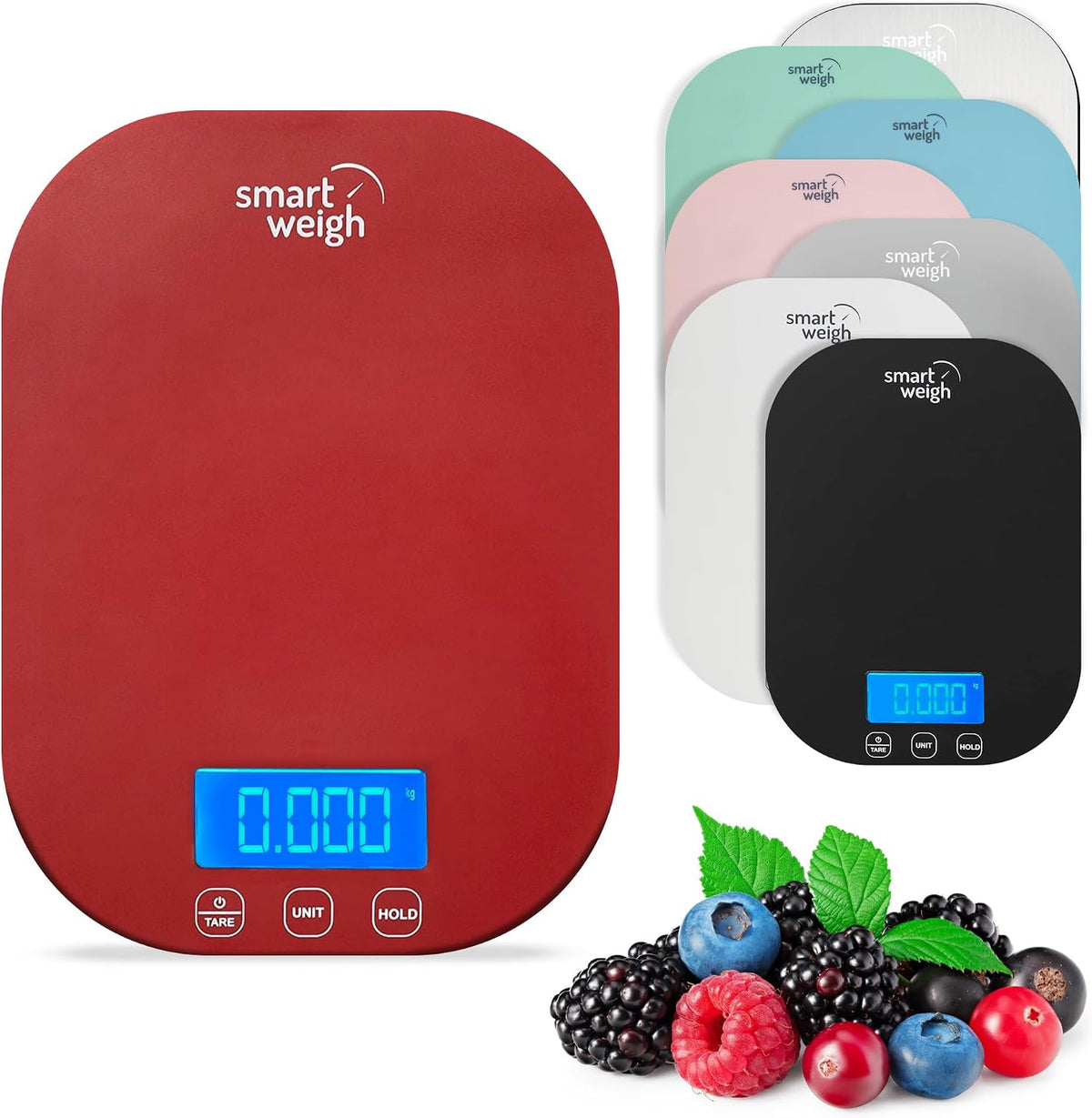 Mint Green Kitchen Scale, 11 lb x 1g, Tare & Backlit Display