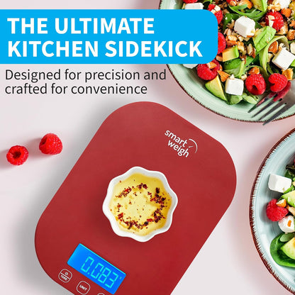 Mint Green Kitchen Scale, 11 lb x 1g, Tare & Backlit Display