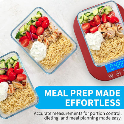 Mint Green Kitchen Scale, 11 lb x 1g, Tare & Backlit Display