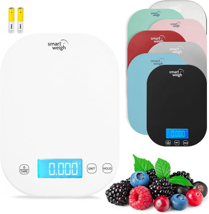Mint Green Kitchen Scale, 11 lb x 1g, Tare & Backlit Display