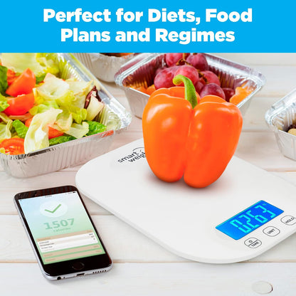 Mint Green Kitchen Scale, 11 lb x 1g, Tare & Backlit Display