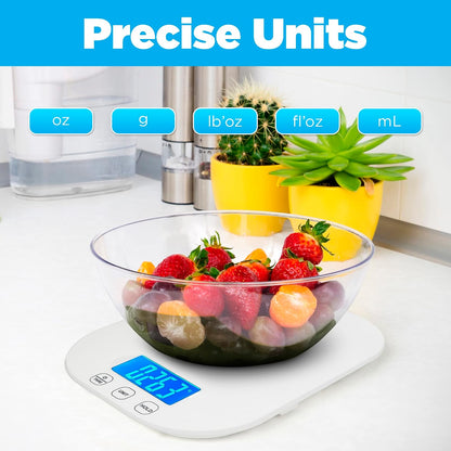 Mint Green Kitchen Scale, 11 lb x 1g, Tare & Backlit Display