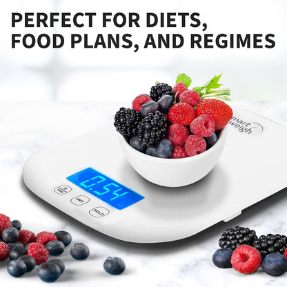 Mint Green Kitchen Scale, 11 lb x 1g, Tare & Backlit Display