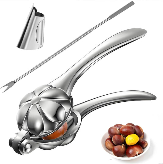 Chestnut Cutter Tool Chestnut Peeler Aluminum Alloy Chestnut Opener Chestnut Cracker Quick Clip Chestnut Sheath Cutter Nut Cracker Sheller Kitchen Tool Machine 304 Stainless Steel Blade