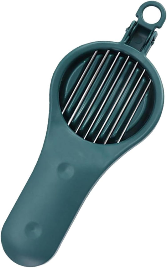 Strawberry Slicer Cherry Pitter 2 in 1, Fruit Slicer Stawberry Cutter Stainless Steel Fruit Cutter for Hawthorn/Red Date/Olives/Tomatoes (Green)