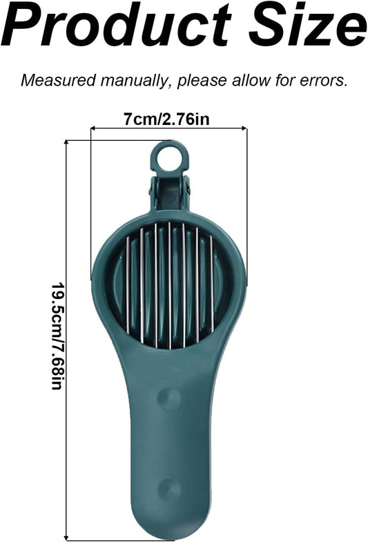 Strawberry Slicer Cherry Pitter 2 in 1, Fruit Slicer Stawberry Cutter Stainless Steel Fruit Cutter for Hawthorn/Red Date/Olives/Tomatoes (Green)