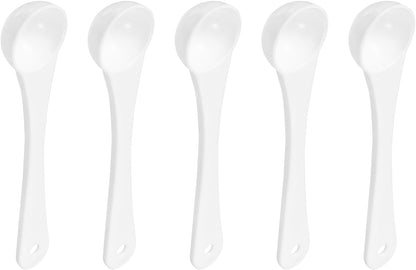 10Pcs Teaspoon Micro Scoops 0.5g Mini Powder Scoops Mini Measuring Spoons for Measuring Cosmetics Powders Coffee, White